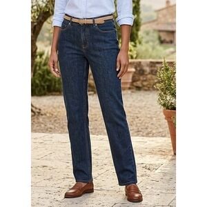 Lands End Iron Knee Jeans Women's 16S Classic Straight Leg‎ Flannel Lined Cotton
